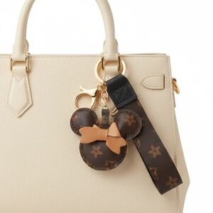 Designer Inspired Minnie Mouse Keychain Or Bag Charm, Bag Accessories, Wristlet